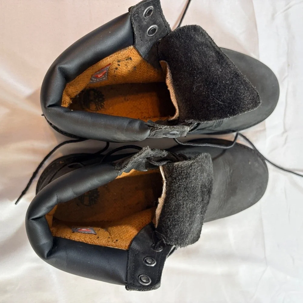Timberland 6 Inch Waterproof Boots Junior Size 5M Black Insulated Leather Lug
